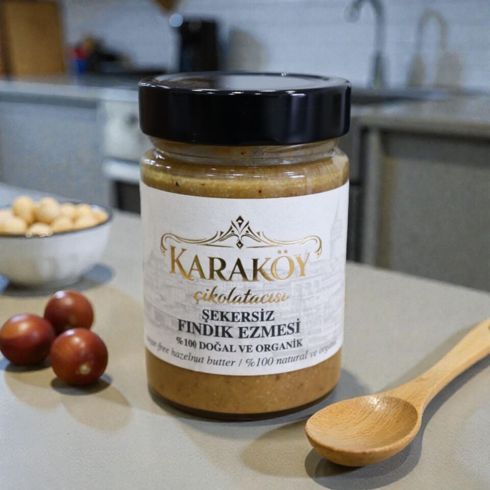 Karaköy Çikolatacısı Doğal Şekersiz Fındık Ezmesi – %100 Fındık, Katkısız