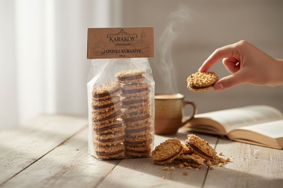 Karaköy Çikolatacısı Fındıklı Japones Kurabiye – Geleneksel Pastane Kurabiyesi