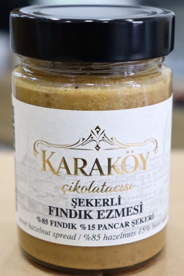 Karaköy Çikolatacısı %85 Fındık Ezmesi – Pancar Şekeri ile Hazırlanmış Doğal Fındık Ezmesi 340 g