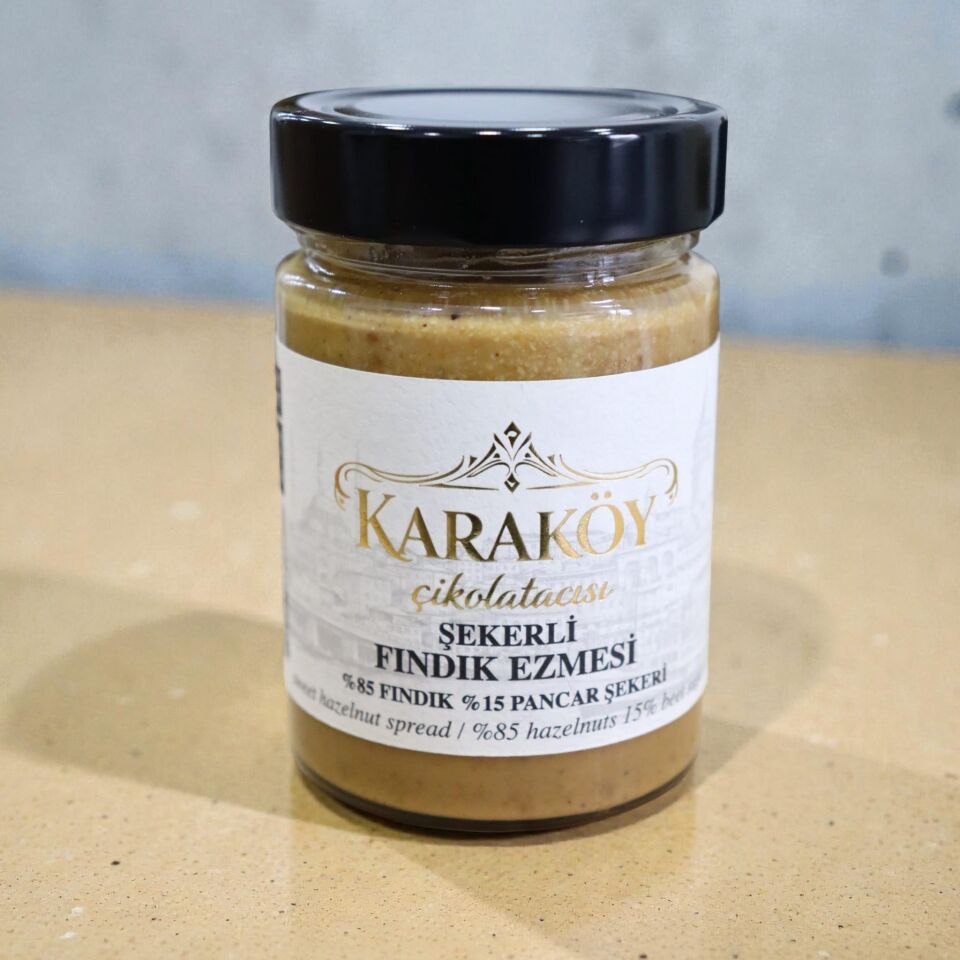 Karaköy Çikolatacısı %85 Fındık Ezmesi – Pancar Şekeri ile Hazırlanmış Doğal Fındık Ezmesi 340 g