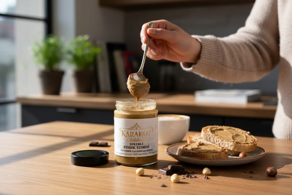 Karaköy Çikolatacısı %85 Fındık Ezmesi – Pancar Şekeri ile Hazırlanmış Doğal Fındık Ezmesi 340 g
