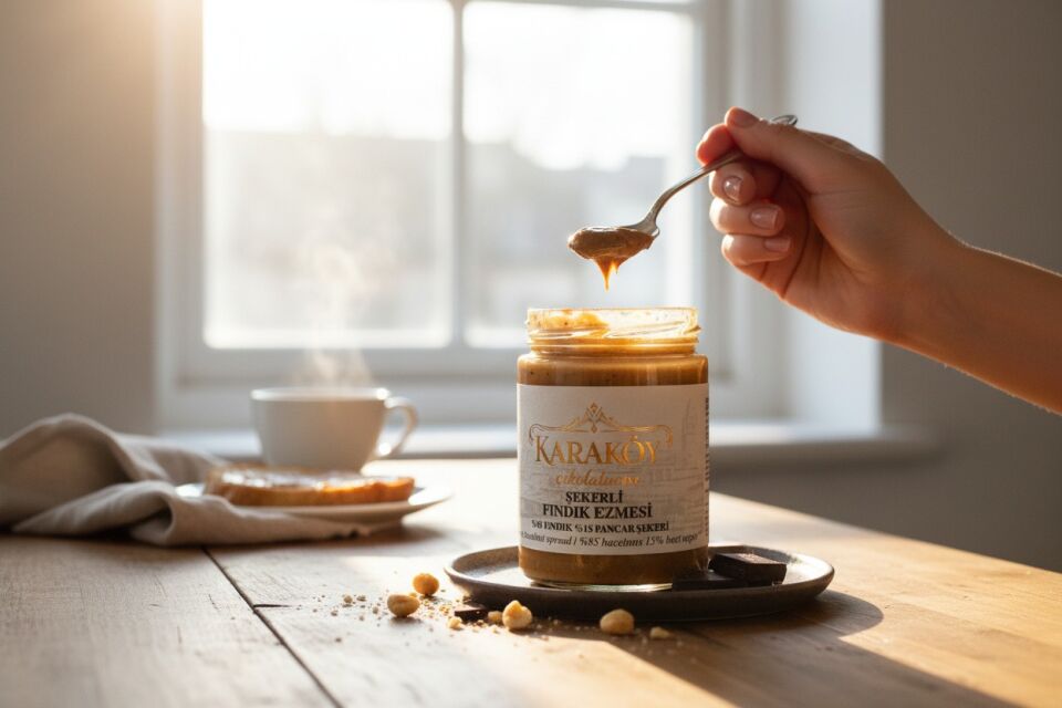 Karaköy Çikolatacısı %85 Fındık Ezmesi – Pancar Şekeri ile Hazırlanmış Doğal Fındık Ezmesi 340 g