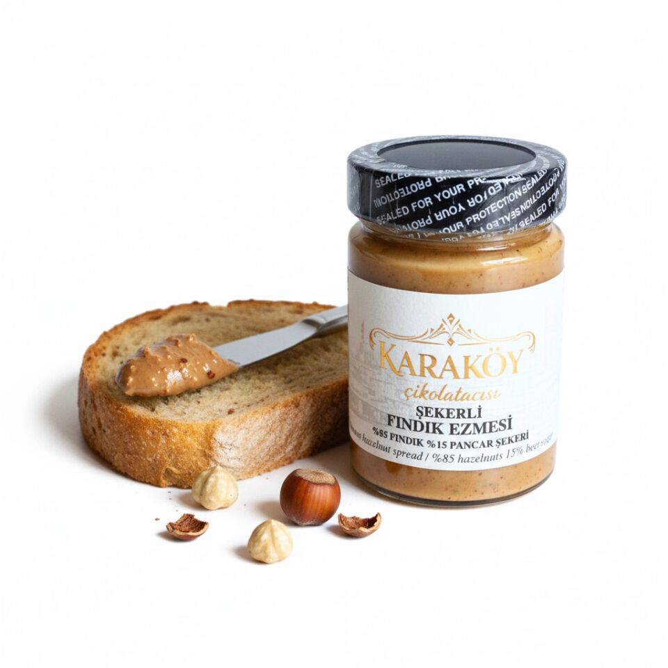 Karaköy Çikolatacısı %85 Fındık Ezmesi – Pancar Şekeri ile Hazırlanmış Doğal Fındık Ezmesi 340 g